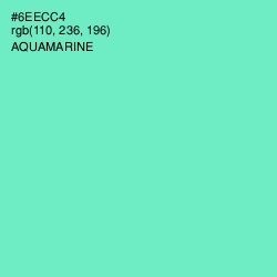 #6EECC4 - Aquamarine Color Image