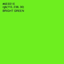 #6EEE1E - Bright Green Color Image