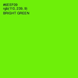 #6EEF09 - Bright Green Color Image