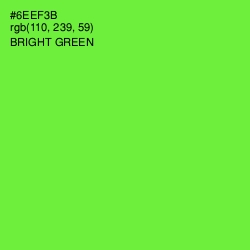 #6EEF3B - Bright Green Color Image