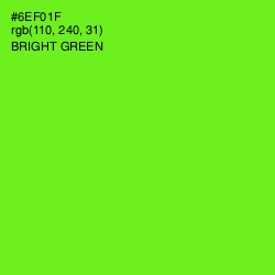 #6EF01F - Bright Green Color Image