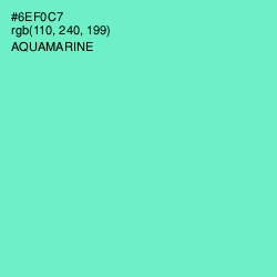 #6EF0C7 - Aquamarine Color Image