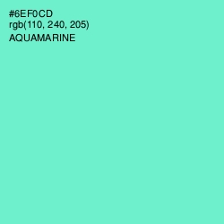 #6EF0CD - Aquamarine Color Image
