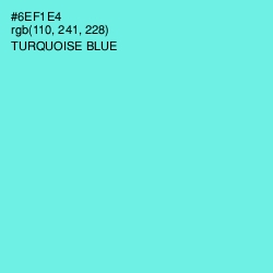 #6EF1E4 - Turquoise Blue Color Image