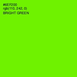 #6EF200 - Bright Green Color Image