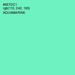#6EF2C1 - Aquamarine Color Image