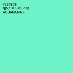 #6EF2C8 - Aquamarine Color Image