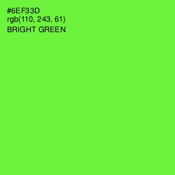 #6EF33D - Bright Green Color Image