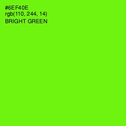 #6EF40E - Bright Green Color Image