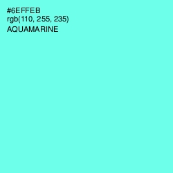 #6EFFEB - Aquamarine Color Image