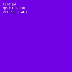 #6F01E4 - Purple Heart Color Image