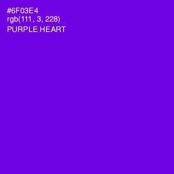 #6F03E4 - Purple Heart Color Image