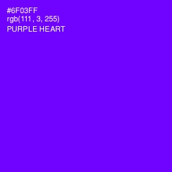 #6F03FF - Purple Heart Color Image