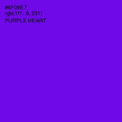 #6F09E7 - Purple Heart Color Image