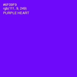 #6F09F9 - Purple Heart Color Image