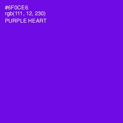 #6F0CE6 - Purple Heart Color Image