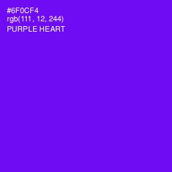 #6F0CF4 - Purple Heart Color Image