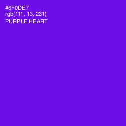 #6F0DE7 - Purple Heart Color Image