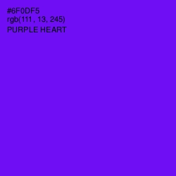 #6F0DF5 - Purple Heart Color Image