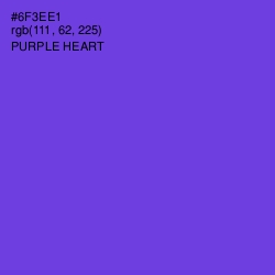 #6F3EE1 - Purple Heart Color Image