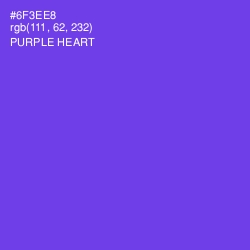 #6F3EE8 - Purple Heart Color Image