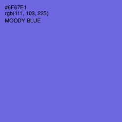 #6F67E1 - Moody Blue Color Image