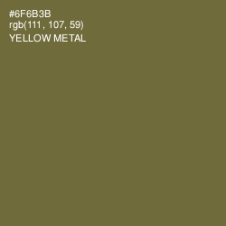 #6F6B3B - Yellow Metal Color Image