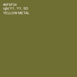 #6F6F34 - Yellow Metal Color Image