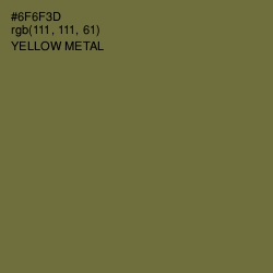 #6F6F3D - Yellow Metal Color Image