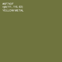 #6F743F - Yellow Metal Color Image