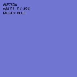 #6F75D0 - Moody Blue Color Image