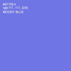 #6F75E4 - Moody Blue Color Image