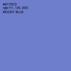 #6F7DCD - Moody Blue Color Image