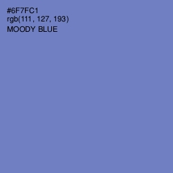 #6F7FC1 - Moody Blue Color Image