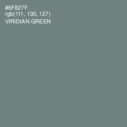 #6F827F - Viridian Green Color Image