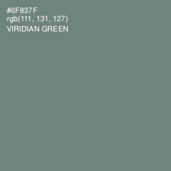 #6F837F - Viridian Green Color Image