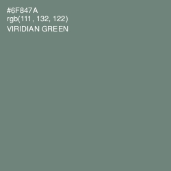 #6F847A - Viridian Green Color Image