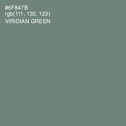 #6F847B - Viridian Green Color Image