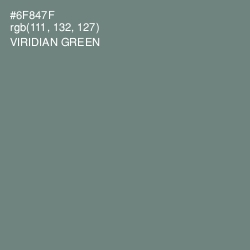 #6F847F - Viridian Green Color Image