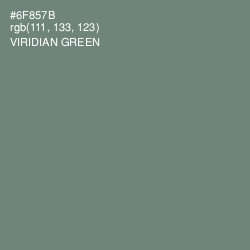 #6F857B - Viridian Green Color Image