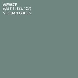 #6F857F - Viridian Green Color Image
