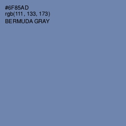 #6F85AD - Bermuda Gray Color Image
