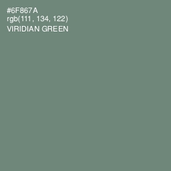 #6F867A - Viridian Green Color Image