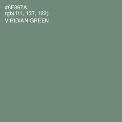 #6F897A - Viridian Green Color Image