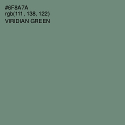 #6F8A7A - Viridian Green Color Image