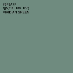 #6F8A7F - Viridian Green Color Image