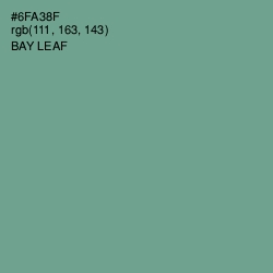 #6FA38F - Bay Leaf Color Image