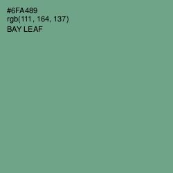 #6FA489 - Bay Leaf Color Image