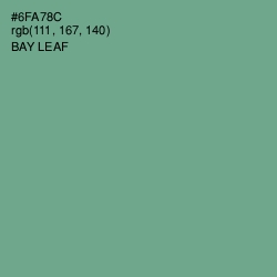 #6FA78C - Bay Leaf Color Image