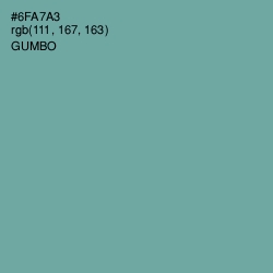 #6FA7A3 - Gumbo Color Image